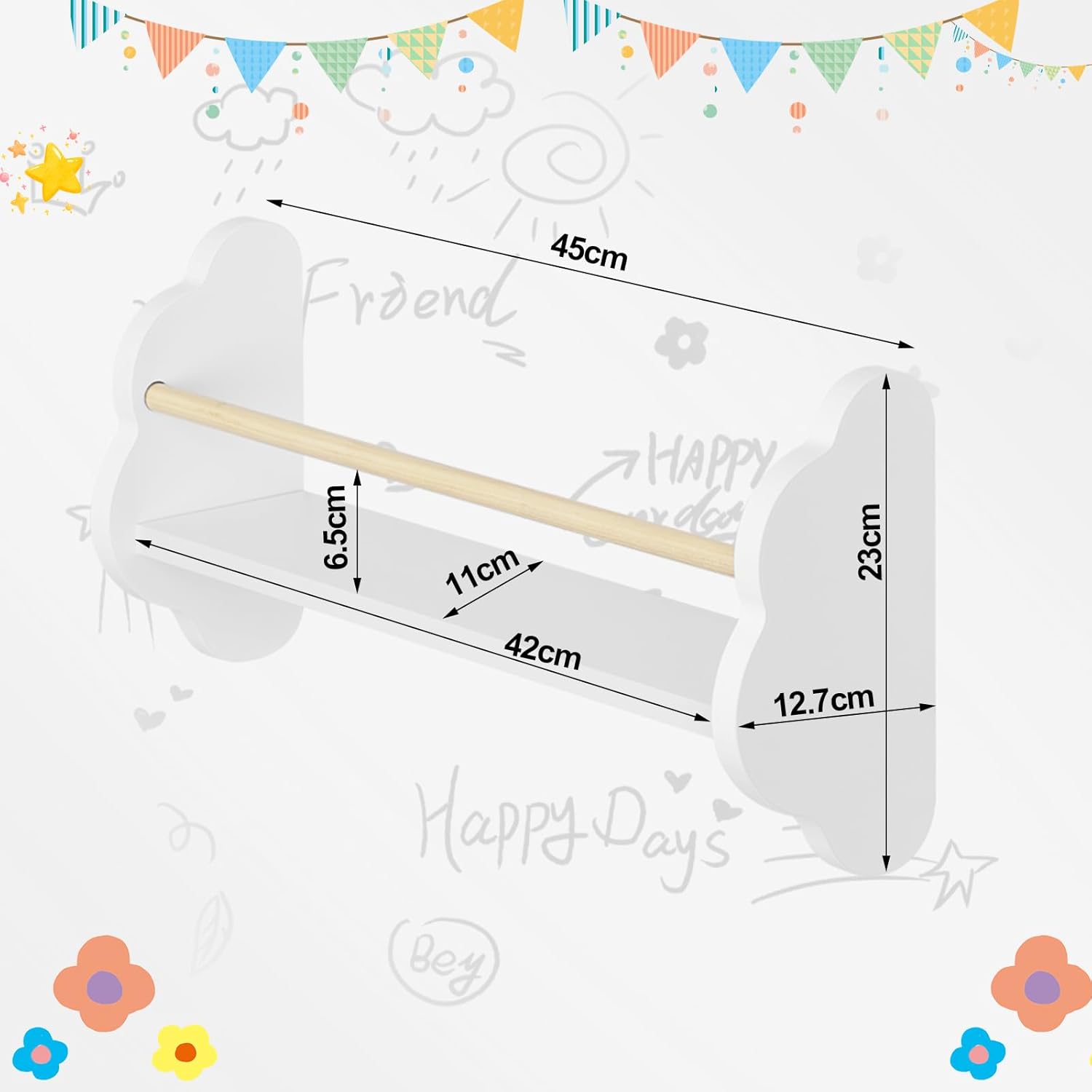 Bibliothèque Montessori pour enfants WOLTU : rangement optimal avec 3 tablettes – Image 3