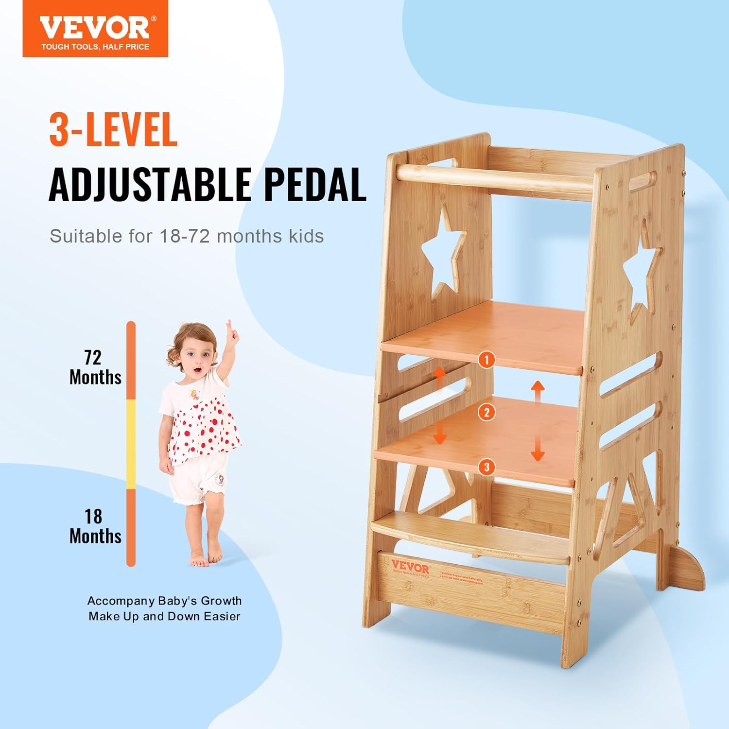 Tour d’Observation Montessori pour Enfants en Bambou avec Sécurité Renforcée – Image 2