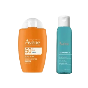 Avène duo ultra fluide SPF 50+ Cleanance gel nettoyant 100 ml
